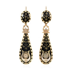 Antique gold and Swiss enamel earrings