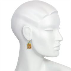 Antique gold, enamel and multigem earrings
