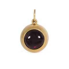 Antique gold and garnet ball pendant, John Brogden