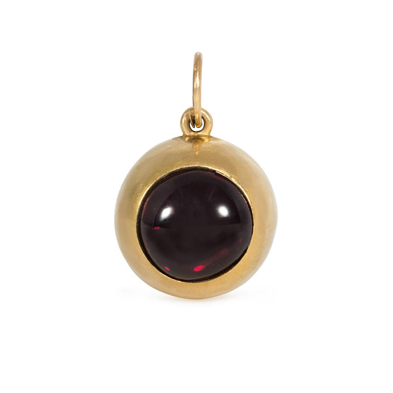 Antique gold and garnet ball pendant, John Brogden