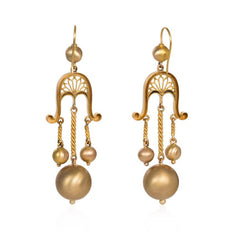 Antique gold girandole earrings