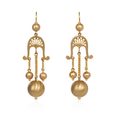 Antique gold girandole earrings