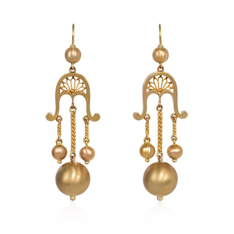 Antique gold girandole earrings
