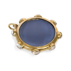 Oversized antique gold and crystal locket