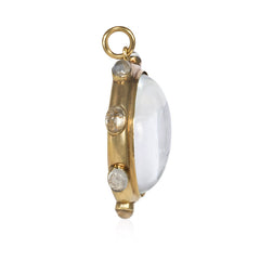 Oversized antique gold and crystal locket