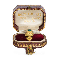 Antique gold and emerald Renaissance style ring