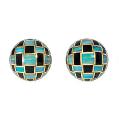 Gold, black jade, and opal earrings, Angela Cummings for Tiffany