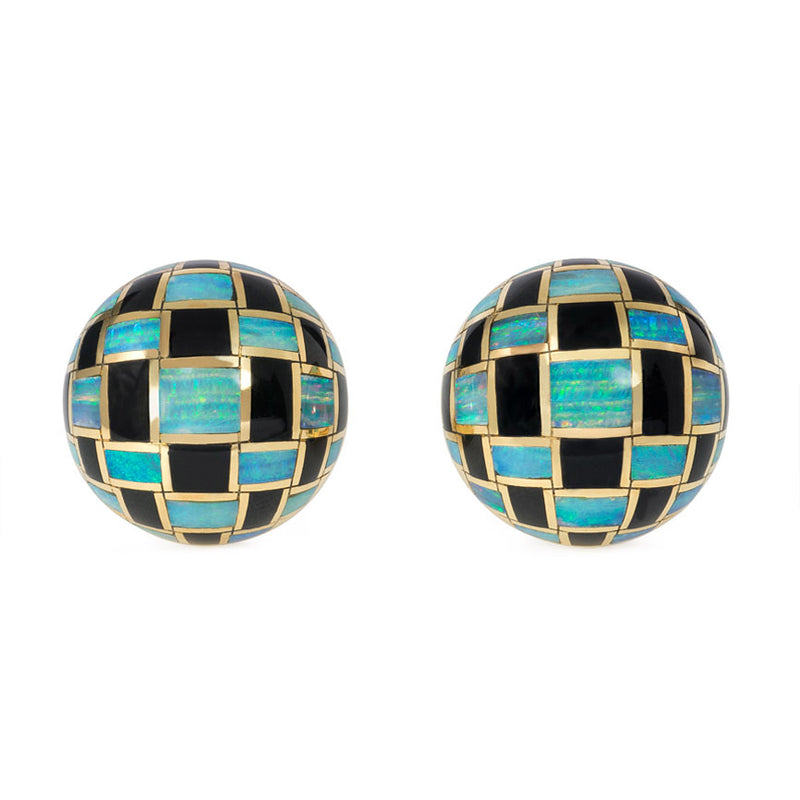 Gold, black jade, and opal earrings, Angela Cummings for Tiffany