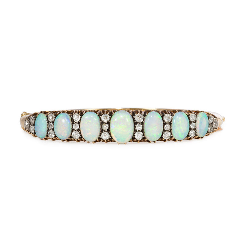 Antique opal and diamond bracelet, England