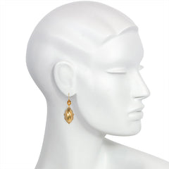 Antique gold oblong pendant earrings