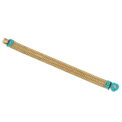 Antique gold and turquoise heart bracelet