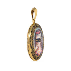 Antique masked portrait locket