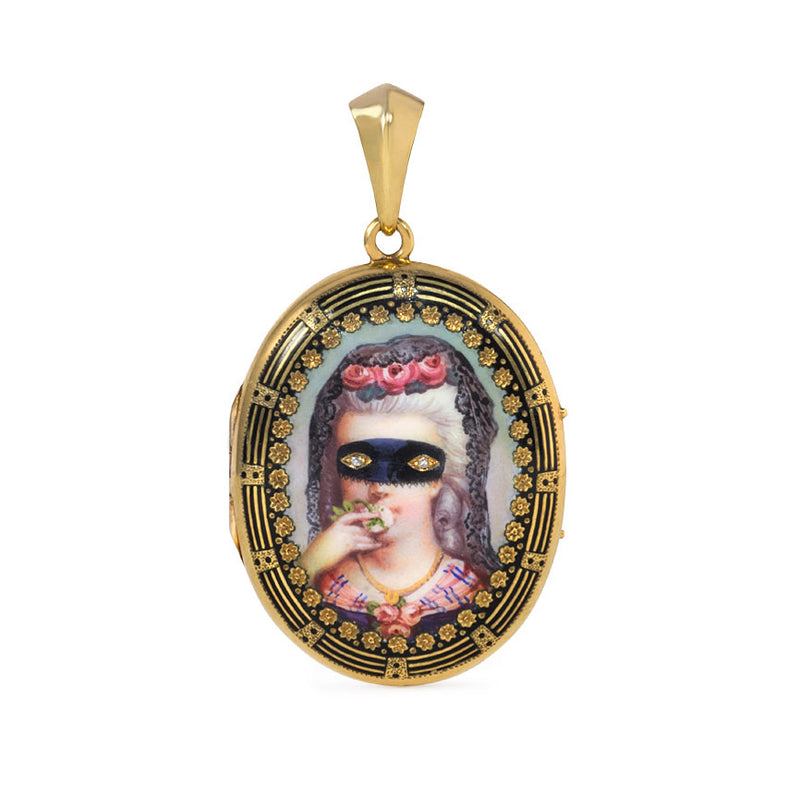 Antique masked portrait locket