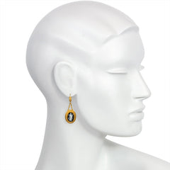 Antique sardonyx cameo earrings
