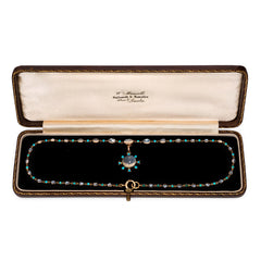 Antique turquoise and moonstone necklace