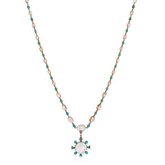 Antique turquoise and moonstone necklace