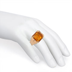 Retro gold and citrine cocktail ring
