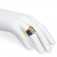 Retro odeonesque sapphire and diamond ring