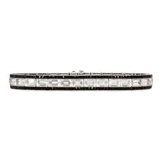 Art Deco white topaz and onyx bracelet, Oscar Heyman