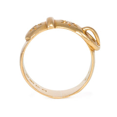 Antique gold and diamond garter ring, England