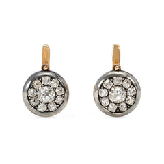 Antique old mine diamond cluster earrings