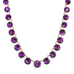 Antique graduated amethyst necklace