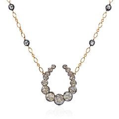 Antique diamond horseshoe pendant