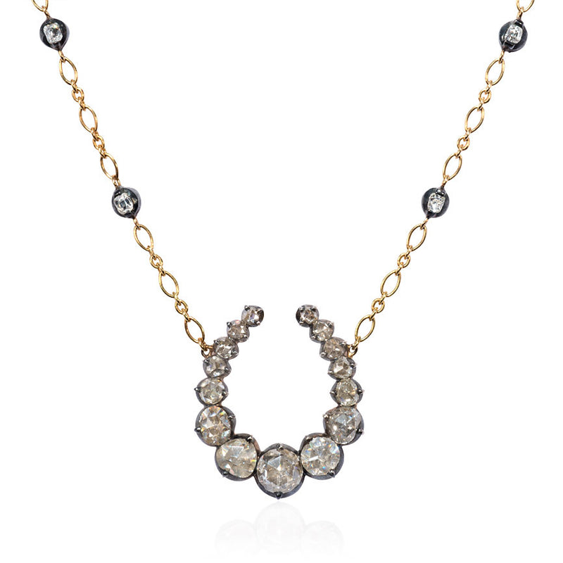 Antique diamond horseshoe pendant