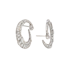 Art Deco front-to-back bypass hoop earrings