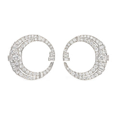 Art Deco front-to-back bypass hoop earrings