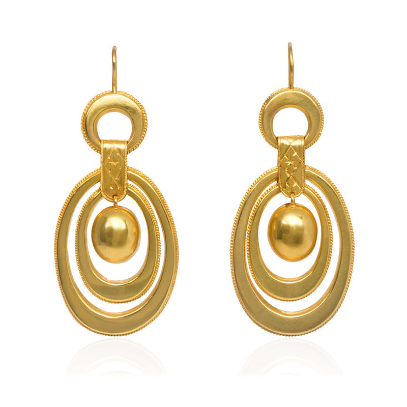 Antique concentric hoop earrings