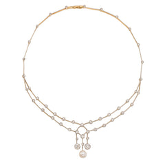 Edwardian pearl and diamond swag necklace