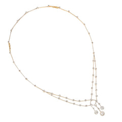 Edwardian pearl and diamond swag necklace