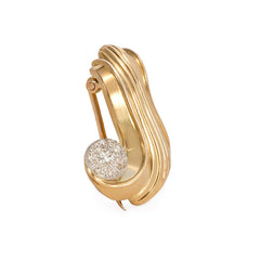 Retro gold and diamond clip brooch, Belperron