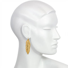 Gold feather earrings, Angela Cummings