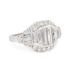Art Deco trapezoid diamond ring