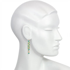 Antique pearl and turquoise poissarde earrings, France