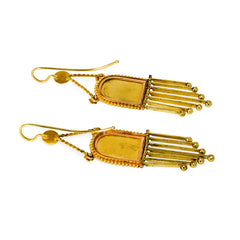 Antique gold cupid pendant earrings