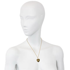 Antique gold and enamel heart locket