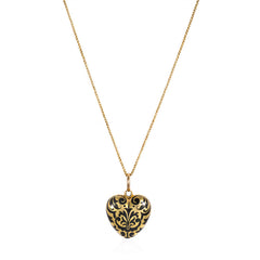 Antique gold and enamel heart locket