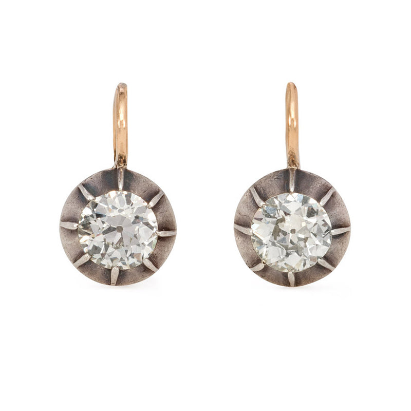 Antique diamond earrings, Austro-Hungary