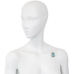 Art Deco platinum and aquamarine clip brooch, France