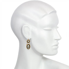 Georgian carved bone, ebony, and gold demi-parure