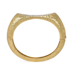 Gold and diamond modernist bangle, Oscar Heyman