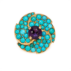 Retro turquoise and amethyst ring. Cartier, Paris