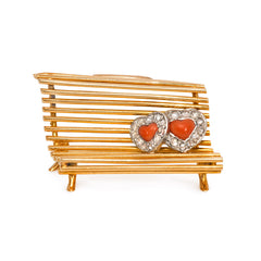 Lovers on bench brooch. Cartier, Paris