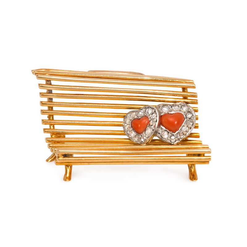 Lovers on bench brooch. Cartier, Paris
