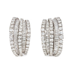 Retro diamond hoop earrings. Tiffany