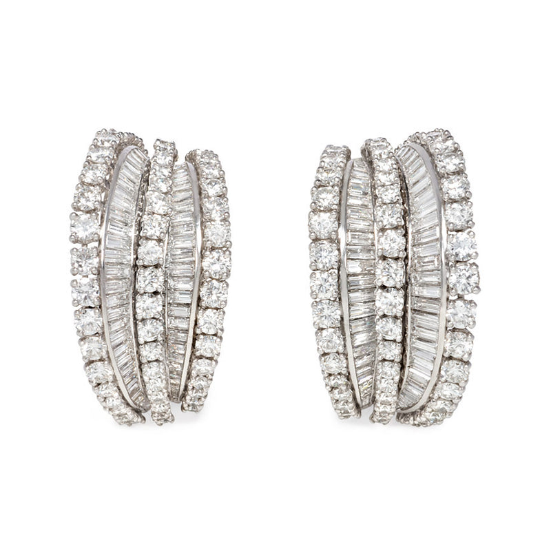 Retro diamond hoop earrings. Tiffany