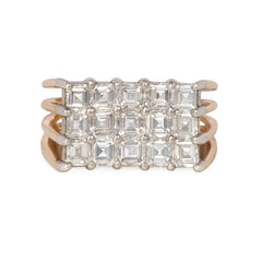 Concave diamond plaque ring, Oscar Heyman Bros.